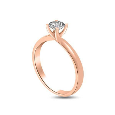 Solitaire Diamond Engagement 18ct Pink Gold - R258