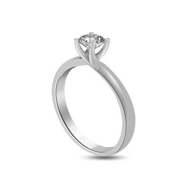 Solitaire Crystal Engagement Ring 925 Silver - R258SL