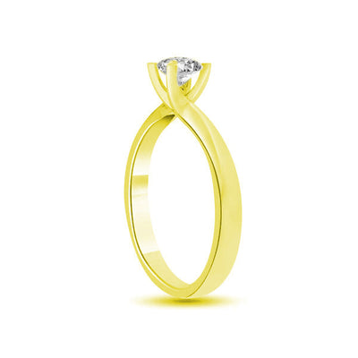 Anello di fidanzamento solitario con diamante in Oro Giallo 18ct - R258