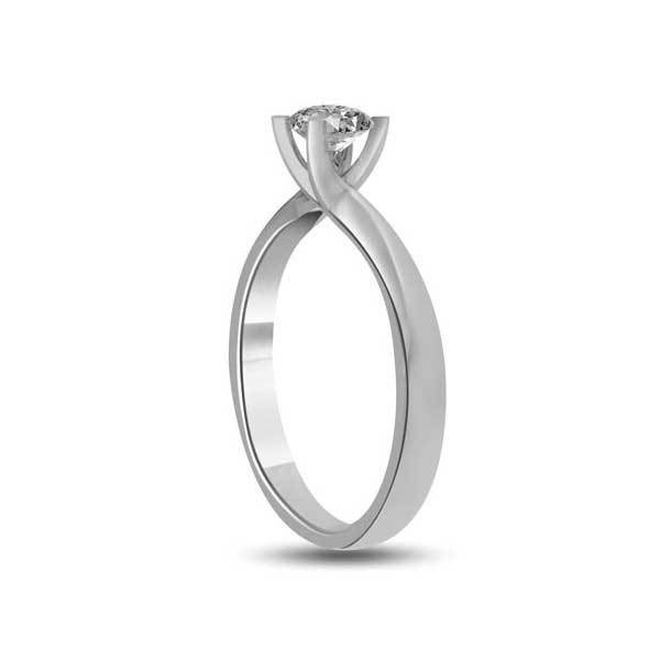 Solitaire Crystal Engagement Ring 925 Silver - R258SL