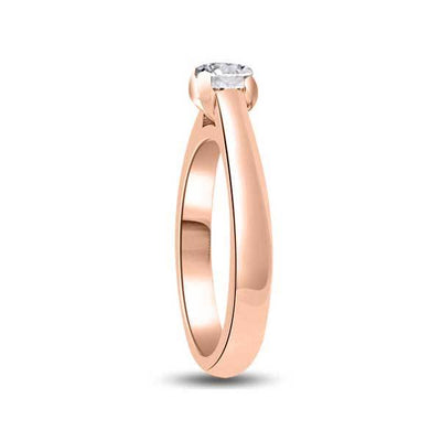 Anello di fidanzamento solitario con diamante in Oro Rosa 18ct - R263