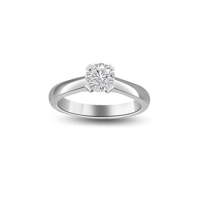 Solitaire Crystal Engagement Ring 925 Silver - R263SL