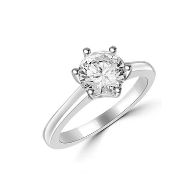 Anello di fidanzamento solitario con diamante in Oro Bianco 18ct - R849