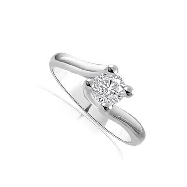 Anello fidanzamento solitario diamante in Platino - R300