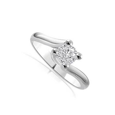 Solitaire Crystal Engagement Ring 925 Silver - R300SL
