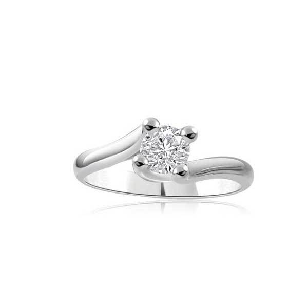 anello di fidanzamento solitario con diamante certficato in oro bianco 18 carati modello Valentino_1