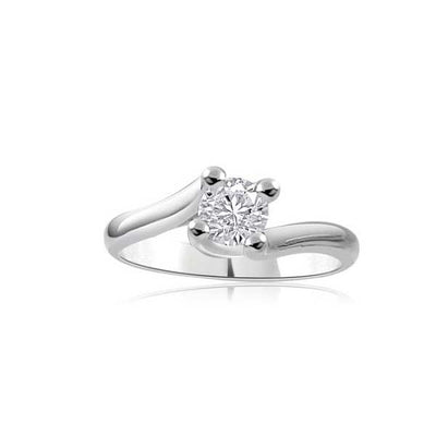 Anello di fidanzamento Solitario con Diamante in Oro Bianco 18ct - R300SP