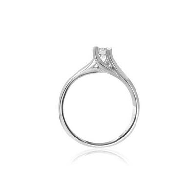 anello di fidanzamento solitario con diamante certficato in oro bianco 18 carati modello Valentino_2
