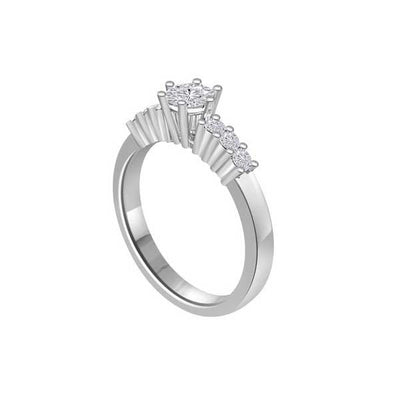Solitaire Crystal Engagement Ring 925 Silver - R101SL