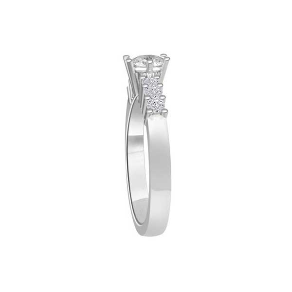 Solitaire Shoulder Diamond Engagement Ring Platinum - R101