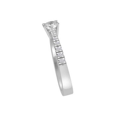 Solitaire Crystal Engagement Ring 925 Silver - R128SL