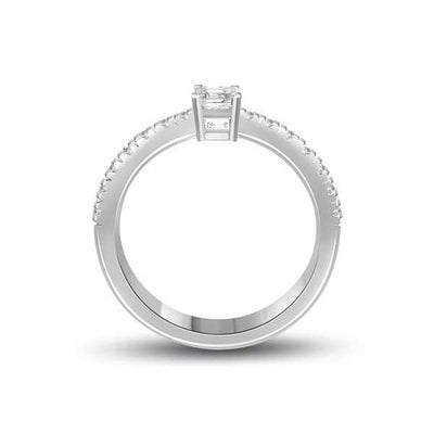 Solitaire Shoulder Diamond Engagement Ring Platinum - R174