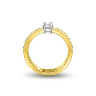 Solitaire Shoulder Diamond Engagement Ring 18ct Yellow Gold - R174