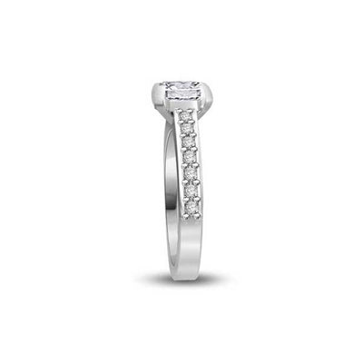 Solitaire Shoulder Diamond Engagement Ring Platinum - R277