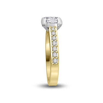 Solitaire Shoulder Diamond Engagement Ring 18ct Yellow Gold - R277