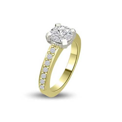 Solitaire Shoulder Diamond Engagement Ring Platinum - R280