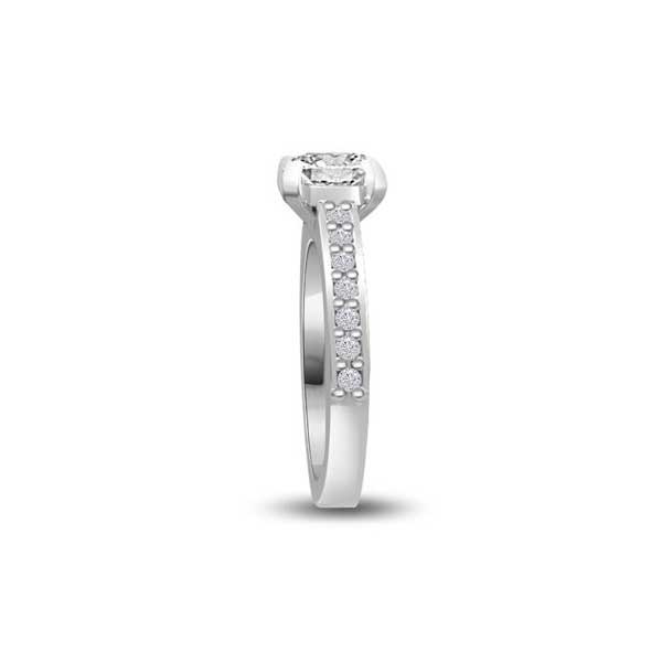 Solitaire Shoulder Diamond Engagement Ring 18ct White Gold - R280