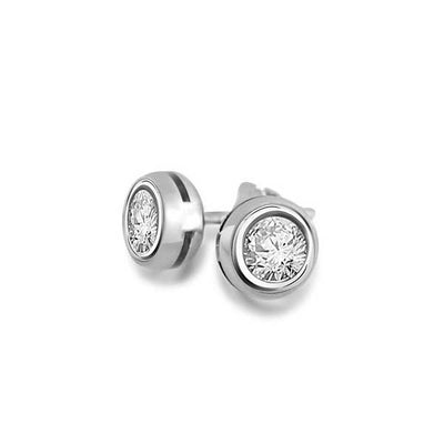Diamond Stud Earrings 18ct White Gold - E117