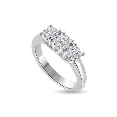 Three Stones Trilogy Diamond Engagement Ring 18ct White Gold - R120
