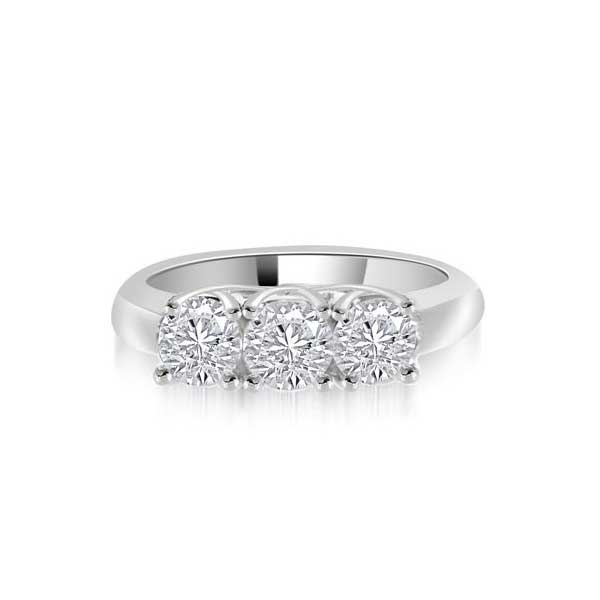 Three Stones Trilogy Diamond Engagement Ring Platinum - R120