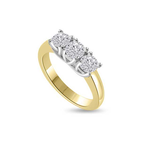 Three Stones Trilogy Diamond Engagement Ring 18ct Yellow Gold - R120