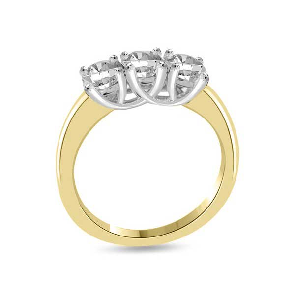 Three Stones Trilogy Diamond Engagement Ring 18ct Yellow Gold - R120
