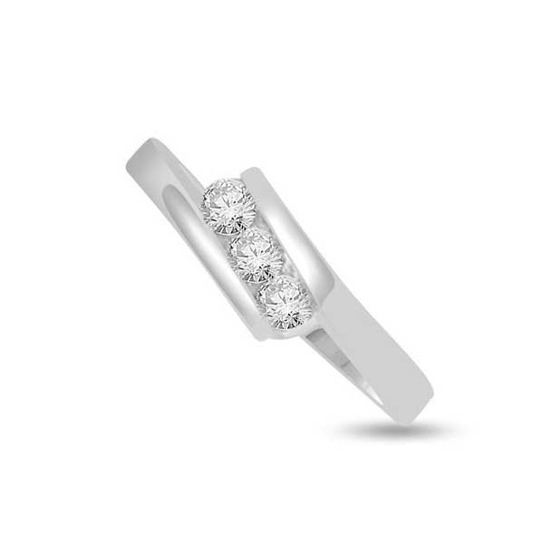 Three Stones Trilogy Diamond Engagement Ring 18ct White Gold - R161