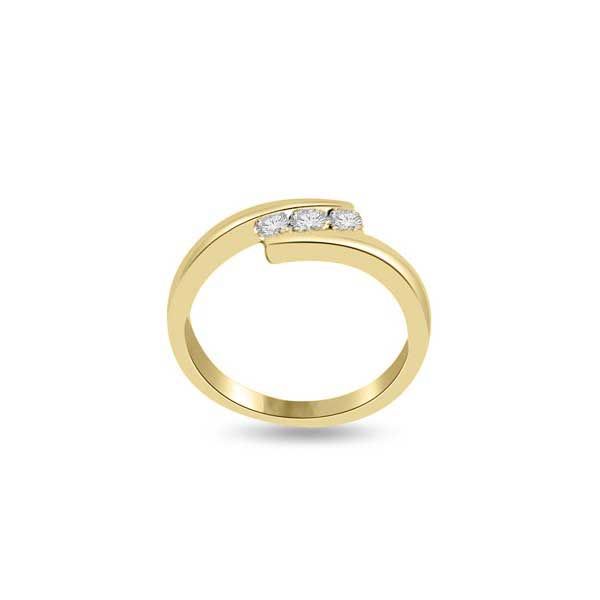 Three Stones Trilogy Diamond Engagement Ring 18ct Yellow Gold - R161