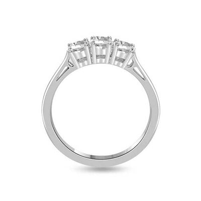 Three Stones Trilogy Diamond Engagement Ring Platinum - R193