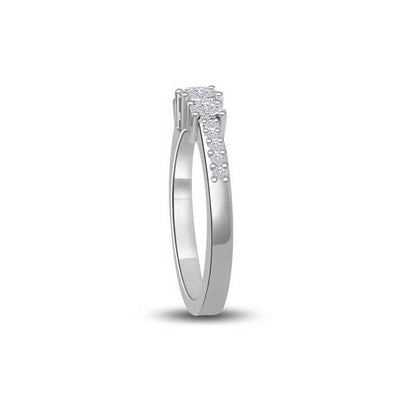 Three Stones Trilogy Diamond Engagement Ring 18ct White Gold - R235