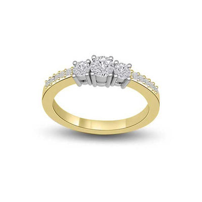 Three Stones Trilogy Diamond Engagement Ring 18ct Yellow Gold - R235