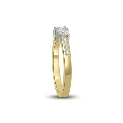 Three Stones Trilogy Diamond Engagement Ring 18ct Yellow Gold - R235