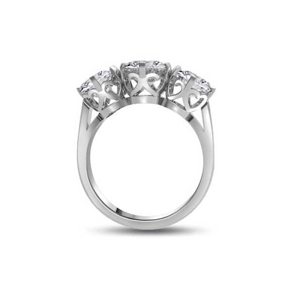 Three Stones Trilogy Diamond Engagement Ring 18ct White Gold - R273