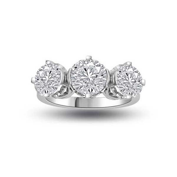 Three Stones Trilogy Diamond Engagement Ring Platinum - R273