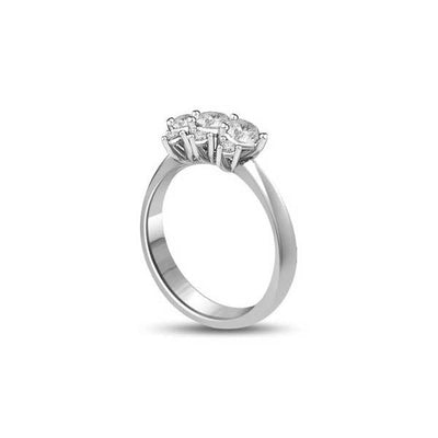 Three Stones Trilogy Diamond Engagement Ring 18ct White Gold - R296