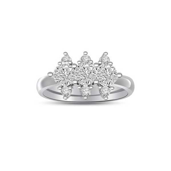 Three Stones Trilogy Diamond Engagement Ring 18ct White Gold - R296