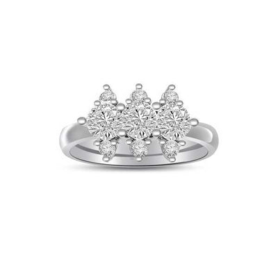 Three Stones Trilogy Diamond Engagement Ring Platinum - R296