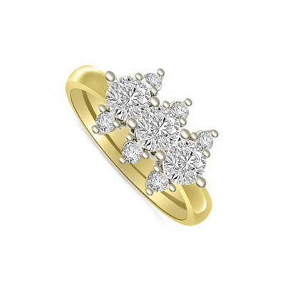 Three Stones Trilogy Diamond Engagement Ring 18ct Yellow Gold - R296