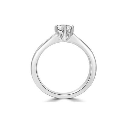 Solitaire Crystal Engagement Ring 925 Silver - R849SL
