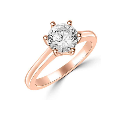 Anello di fidanzamento solitario con diamante in Oro Rosa 18ct - R849
