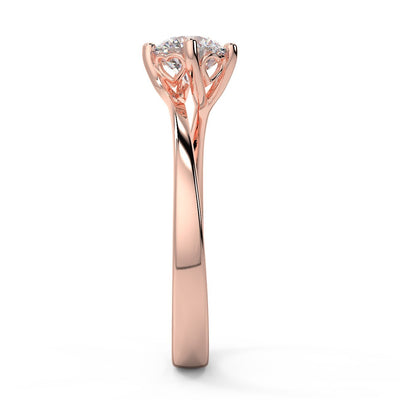 Solitaire Diamond Engagement 18ct Pink Gold - R998