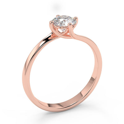 Solitaire Diamond Engagement 18ct Pink Gold - R998