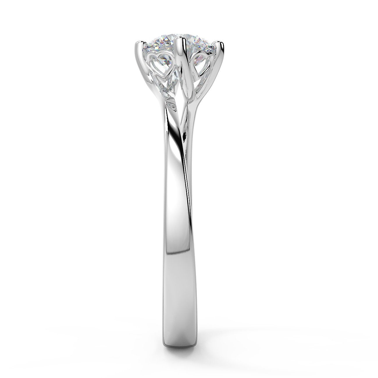 Anello di fidanzamento solitario con diamante in Oro Bianco 18ct - R998