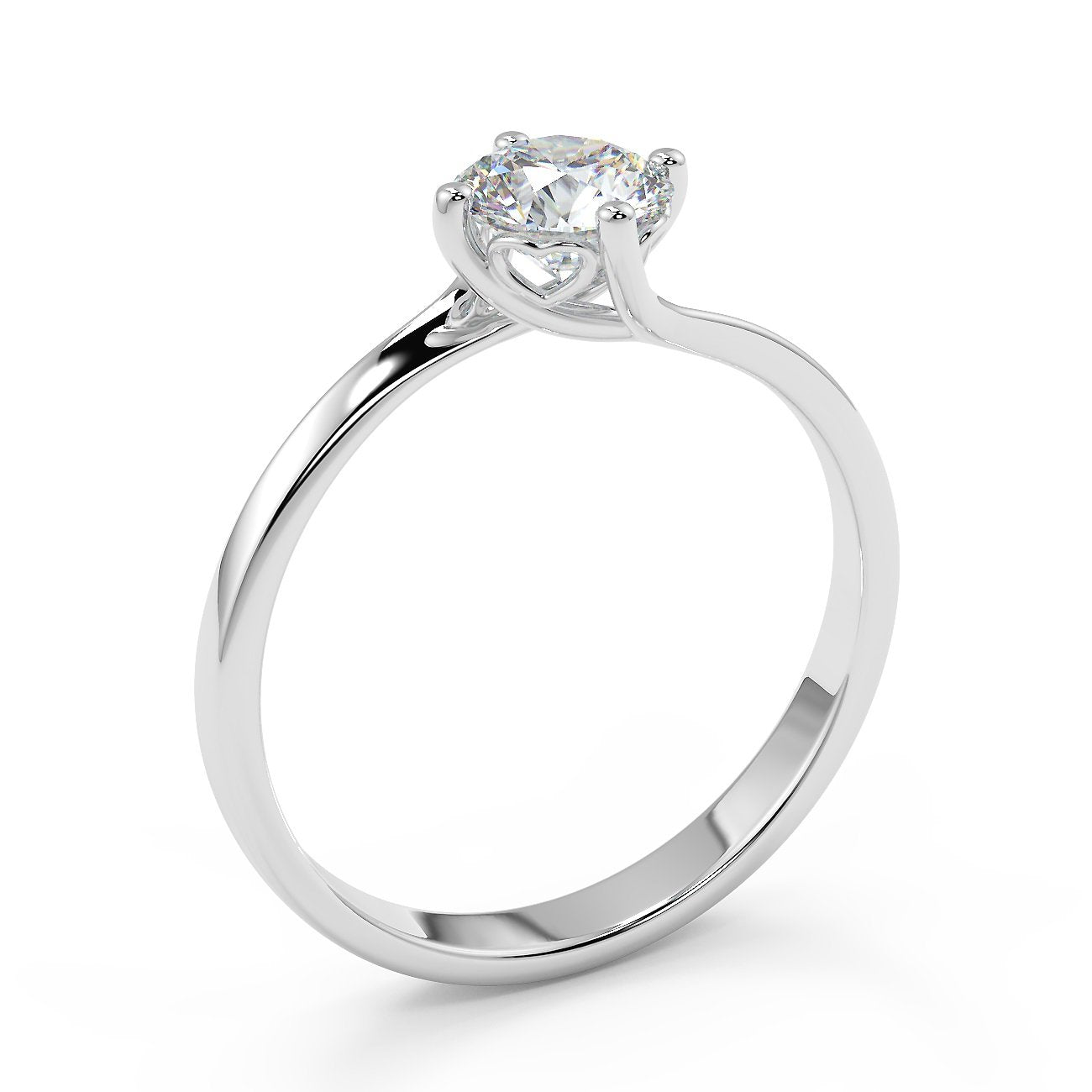 Anello di fidanzamento solitario con diamante in Platino - R998
