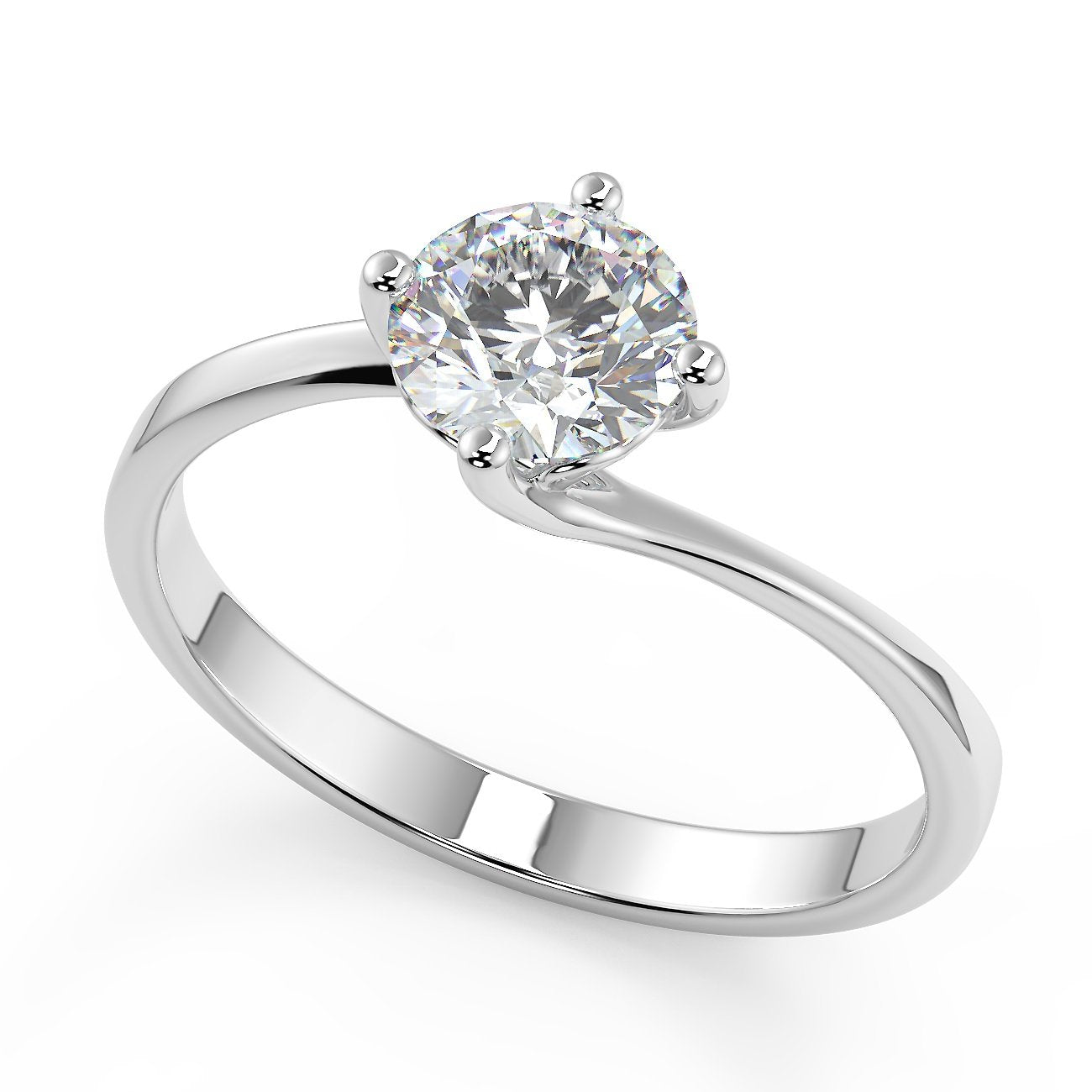 Solitaire Diamond Engagement Platinum - R998