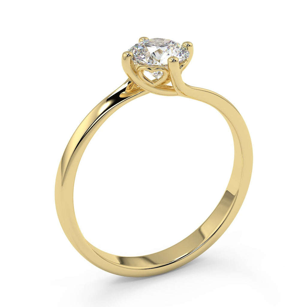 Anello di fidanzamento solitario con diamante in Oro Giallo 18ct - R99 –  Infinity of London