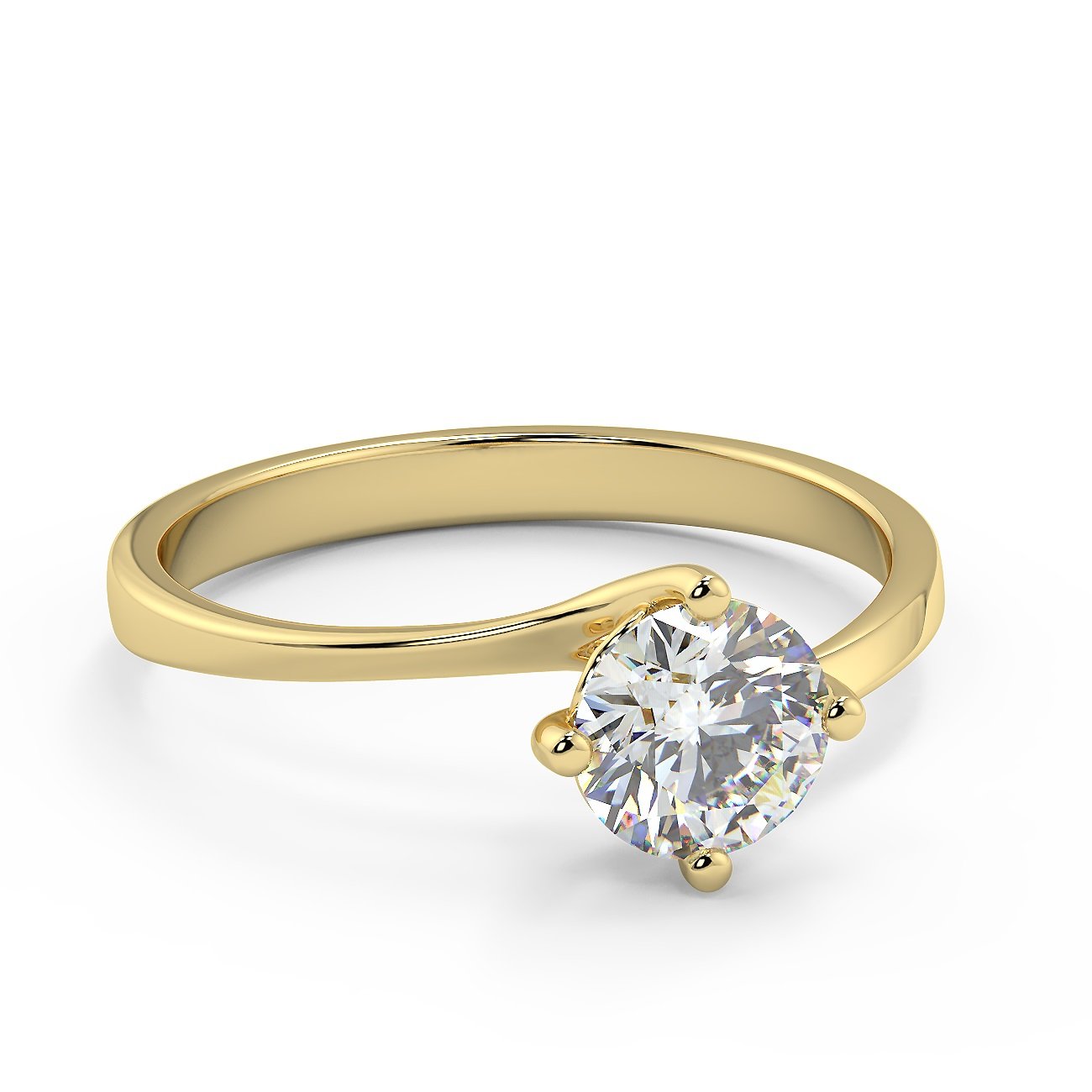 Anello di fidanzamento solitario con diamante in Oro Giallo 18ct - R998
